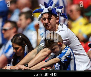 Londres, Royaume-Uni. 29th mai 2023. Sheffield mercredi fans arrivant en avant du match final de la Sky Bet League 1 Barnsley vs Sheffield mercredi au stade de Wembley, Londres, Royaume-Uni, 29th mai 2023 (photo de Gareth Evans/News Images) à Londres, Royaume-Uni le 5/29/2023. (Photo de Gareth Evans/News Images/Sipa USA) Credit: SIPA USA/Alay Live News Banque D'Images