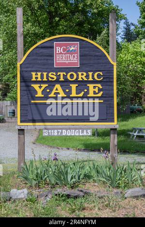 BC Heritage Historic Yale Town Sign in Yale, British Columbia, Canada Banque D'Images