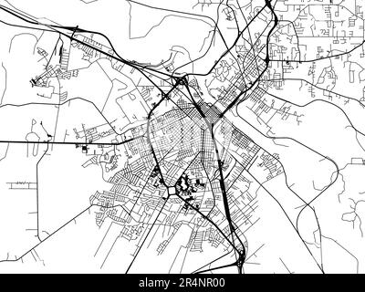 Carte routière vectorielle de la ville d'Alexandrie Louisiane aux États-Unis d'Amérique sur fond blanc. Banque D'Images