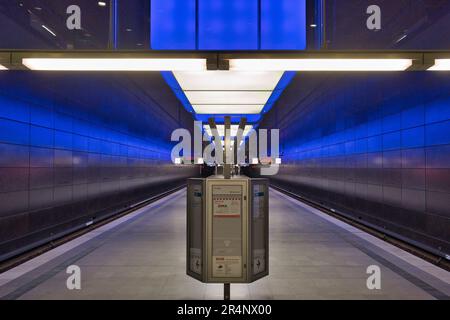 Hambourg, Hansestadt, Norddeutschland, Waterkant, U-Bahn, Métro, Station, Haltestelle, Licht, Light, HafenCity Universität Banque D'Images