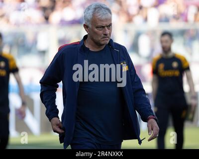 Florence, Italie. 27th mai 2023. José Mourinho entraîneur Roma pendant l'ACF Fiorentina vs AS Roma, italien de football série A match à Florence, Italie, 27 mai 2023 crédit: Agence de photo indépendante / Alamy Live News Banque D'Images