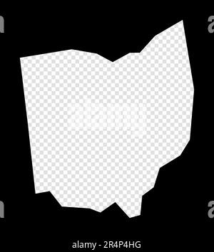 Carte stencil de l'Ohio. Carte transparente simple et minimale de l'Ohio. Rectangle noir avec forme de coupe de l'état US. Illustration vectorielle moderne. Illustration de Vecteur