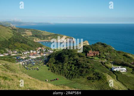 Lulworth Cove, Dorset, en direction de l'est vers St. Tête Aldhelms Banque D'Images