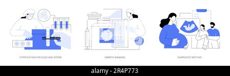 Illustrations vectorielles abstraites de fécondation in vitro. Illustration de Vecteur