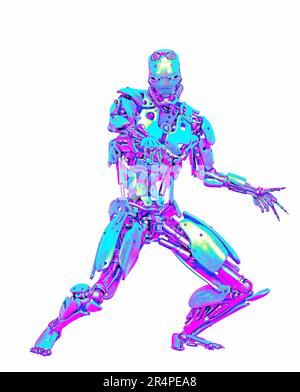 cyborg danse hiphop, 3d illustration Banque D'Images