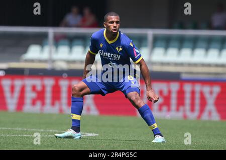 Vérone, Italie. 28th mai 2023. Stade Bentegodi, 28.05.23 Isak Hien (6 Hellas Verona) pendant la série Un match entre Hellas Verona et Empoli FC au stade Bentegodi à Vérone, Italie Soccer (Cristiano Mazzi/SPP) Credit: SPP Sport Press photo. /Alamy Live News Banque D'Images