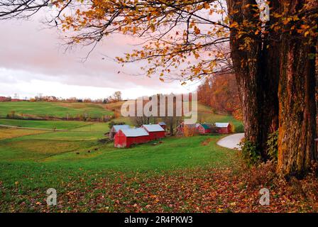 Une scène rurale bucolique à la fin de l'automne dans le Vermont Banque D'Images