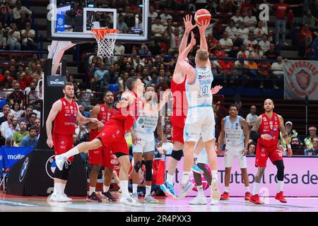 Milan, Italie. 29th mai 2023. Forum Mediolanum, Milan, Italie, 29 mai 2023, Kaspar Treier (Banco di Sardegna Dinamo Sassari) pendant le playoff - EA7 Emporio Armani contre BDS Sassari - Italian Basketball Serie A Championship Credit: Live Media Publishing Group/Alay Live News Banque D'Images