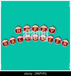 Joyeux Halloween texte sur Creepy Clown Head personnage. Vecteur et illustration Illustration de Vecteur