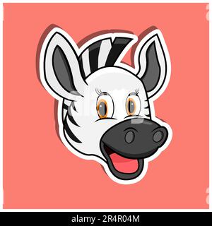 Autocollant pour visage animal avec motif zèbre. Vecteur et illustration Illustration de Vecteur