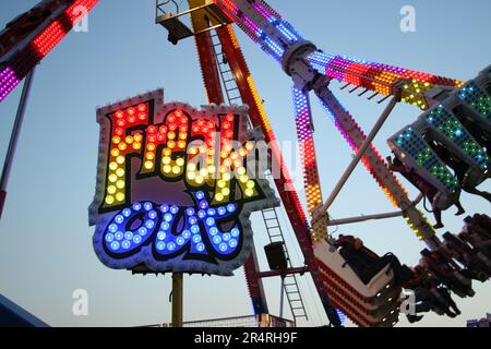 Tyler TX Circa 2012 - Freak Out Ride à la foire du comté dans la région rurale est de Tx Banque D'Images