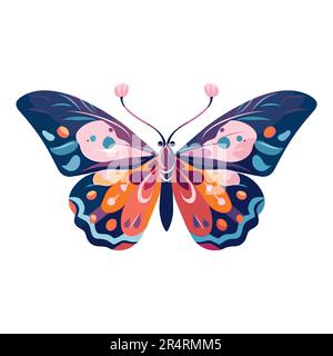 Joli papillon. Papillon sur fond blanc. Papillon dessiné à la main. Illustration vectorielle Illustration de Vecteur