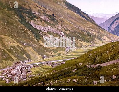 Vals, Grisons, Grisons, Suisse 1890. Banque D'Images