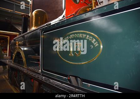 Utrecht, pays-Bas. Mai 2023. Détails des anciennes locomotives à vapeur. Photo de haute qualité Banque D'Images