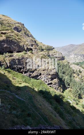 Vanis Kvabebi, une ancienne ville grotte située près de Vardzia, en Géorgie Banque D'Images