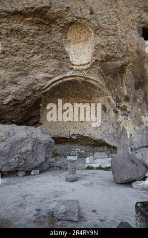 Vanis Kvabebi, une ancienne ville grotte située près de Vardzia, en Géorgie Banque D'Images