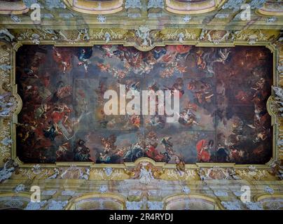 Chambre du Prince Sala Ksiazeca Abbaye cistercienne baroque à Lubiaz Leubus Basse-Silésie Pologne Banque D'Images