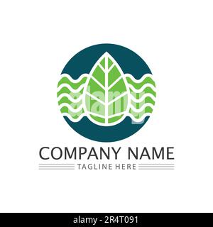 Nature Farm and Farming vector logo illustration design. sun Farm.illustration isolée des champs paysage agricole et soleil. Concept pour l'agriculture, ha Illustration de Vecteur