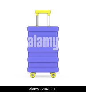 Blue Travel Suitcase Web Icon Ouvrir une session sur fond blanc. 3D rendu Banque D'Images