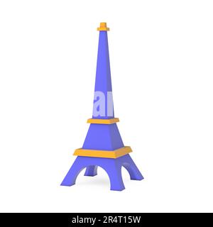 Paris Tour Eiffel icône Web s'inscrire sur un fond blanc. 3D rendu Banque D'Images