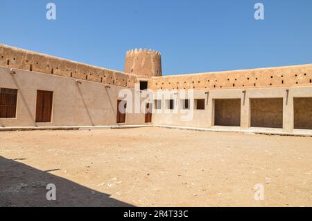 Vue interne du fort historique d'Al Zubarah au Qatar Banque D'Images