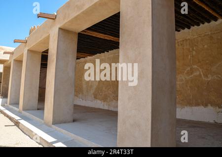 Vue interne du fort historique d'Al Zubarah au Qatar Banque D'Images