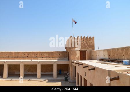 Vue interne du fort historique d'Al Zubarah au Qatar Banque D'Images