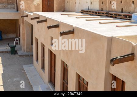 Vue interne du fort historique d'Al Zubarah au Qatar Banque D'Images