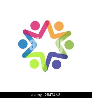 Logo du concept de travail d'équipe. Icône travail d'équipe sur fond blanc Illustration de Vecteur