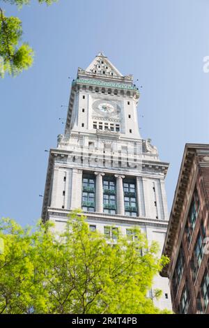 États-Unis, Massachusetts, Boston, Custom House Clock Tower. Banque D'Images