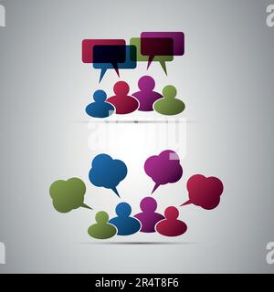 Icônes de peuples avec bulles de parole Illustration de Vecteur