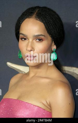 Londres, Royaume-Uni. 13th novembre 2018. Zoe Kravitz participe à la première britannique de 'Fantastic Beasts: The crimes of Grindelwald' à Cineworld Leicester Square à Londres. (Photo de Fred Duval/SOPA Images/Sipa USA) crédit: SIPA USA/Alay Live News Banque D'Images