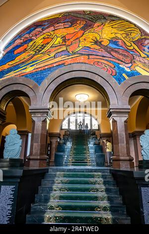 Matenadaran Mesrop Mashtots Institute of Ancient Manuscripts, est un musée, un dépôt de manuscrits, et un institut de recherche à Erevan, Arménie Banque D'Images