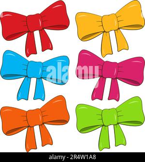 Ensemble de noeuds colorés. Dessin animé. Illustration vectorielle. Isolé sur fond blanc Illustration de Vecteur