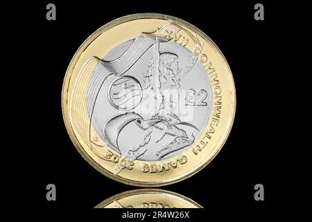 2002 Jeux du Commonwealth Irlande du Nord £2 pièce qui est actuellement la pièce la plus rare de £2 au Royaume-Uni Banque D'Images