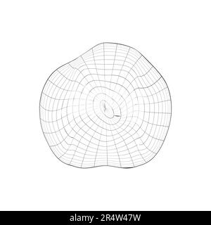 Icône de boule de grille dégonflée. Image filaire déformée du globe terrestre de la planète isolée sur fond blanc. Concept de changement climatique. Écologique mondial Illustration de Vecteur