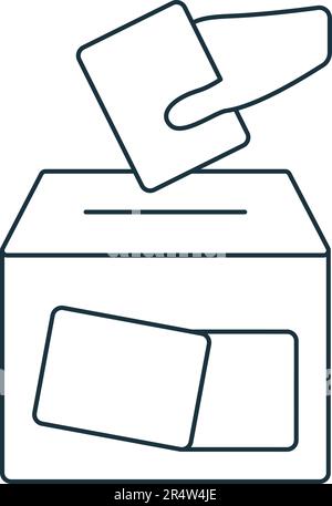 Icône de la boîte de vote. Affiche monochrome simple de la collection électorale. Icône de boîte de vote pour logo, modèles, web design et infographies. Illustration de Vecteur