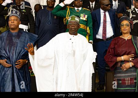 Abuja, Nigéria. 29th mai 2023. Le président élu du Nigeria, Bola Ahmed Tinubu, a prêté serment. La cérémonie a eu lieu dans un climat de sécurité serrée au site d'Eagle Square d'une capacité de 5 000 personnes, dans la capitale, Abuja. Banque D'Images