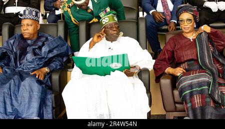 Abuja, Nigéria. 29th mai 2023. Le président élu du Nigeria, Bola Ahmed Tinubu, a prêté serment. La cérémonie a eu lieu dans un climat de sécurité serrée au site d'Eagle Square d'une capacité de 5 000 personnes, dans la capitale, Abuja. Banque D'Images