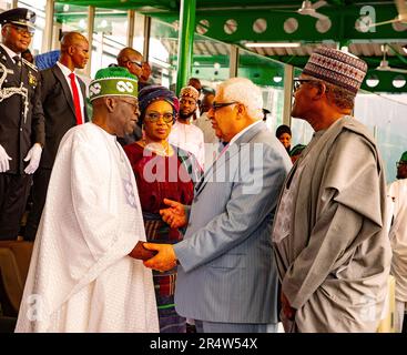 Abuja, Nigéria. 29th mai 2023. Le président élu du Nigeria, Bola Ahmed Tinubu, a prêté serment. La cérémonie a eu lieu dans un climat de sécurité serrée au site d'Eagle Square d'une capacité de 5 000 personnes, dans la capitale, Abuja. Banque D'Images