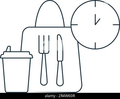 Icône Pause repas. Affiche monochrome simple de la collection des avantages sociaux des employés. Icône Meal break pour logo, modèles, web design et infographies. Illustration de Vecteur