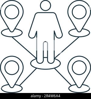 Icône de mobilité. Affiche monochrome simple de la collection des avantages sociaux des employés. Icône de mobilité pour le logo, les modèles, la conception Web et les infographies. Illustration de Vecteur