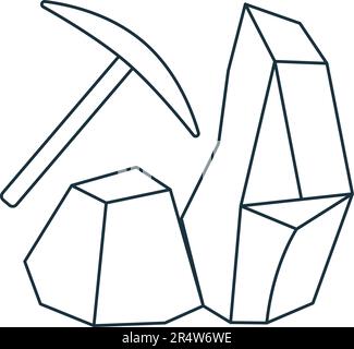 Icône géologique. Panneau monochrome simple de la collection d'ingénierie. Icône géologique pour logo, modèles, web design et infographies. Illustration de Vecteur