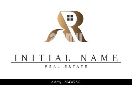 Luxe AR Real Estate conception initiale du logo monogramme Illustration de Vecteur
