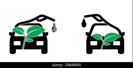 Journée biocarburant ou biodiesel. Station de pompe de remplissage de voiture, le biocarburant est le carburant fabriqué à partir de la biomasse. Les biocarburants sont disponibles sous forme solide, liquide ou gazeuse. VVecto Banque D'Images