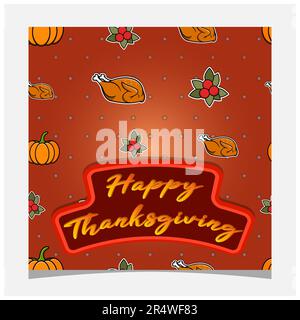 Bonne carte de Thanksgiving. Modèle de carte de vœux, affiche, circulaire et invitation. Vecteur et illustration. Illustration de Vecteur