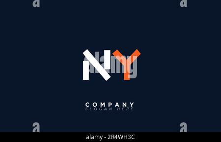 NY Alphabet lettres initiales Monogram logo YN, N et Y. Illustration de Vecteur