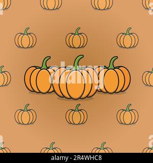 Jolis motifs d'automne sans couture pour papiers peints et motif mural avec citrouilles. Vecteur et illustration. Illustration de Vecteur