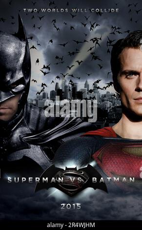 Batman vs Superman : Dawn of Justice est un film basé sur le super-héros DC Comics Superman, Batman et Wonder Woman c'est être libéré en 2016. Le film est la suite de 2013's homme d'acier et de la deuxième tranche dans l'univers cinématographique DC. Réalisé par Zack Snyder avec Henry Cavill, Ben Affleck et Gal Gadot. Banque D'Images