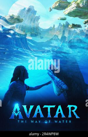 Avatar: L'année du chemin de l'eau : 2022 USA Directeur : James Cameron affiche américaine Banque D'Images